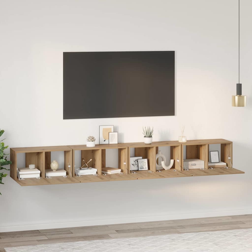 Ensemble meuble TV 4 pcs Chêne artisanal 60 x 30 x 30 cm - XIOS