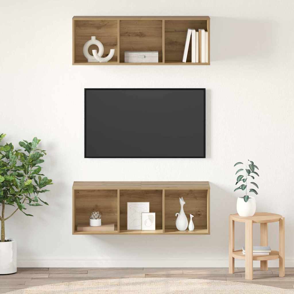 Meubles TV muraux 2 pcs chêne artisanal 37 x 37 x 107 cm - XIOS