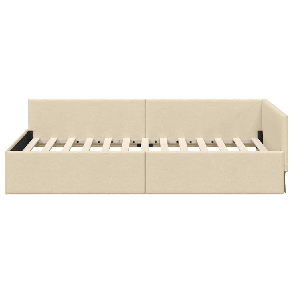 Cadre de lit d'angle avec tête de lit Crème 80 x 200 cm - XIOS