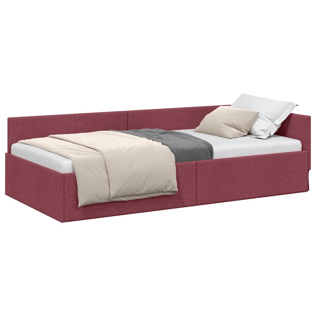 Cadre de lit d'angle Rouge bordeaux 90 x 200 cm - XIOS