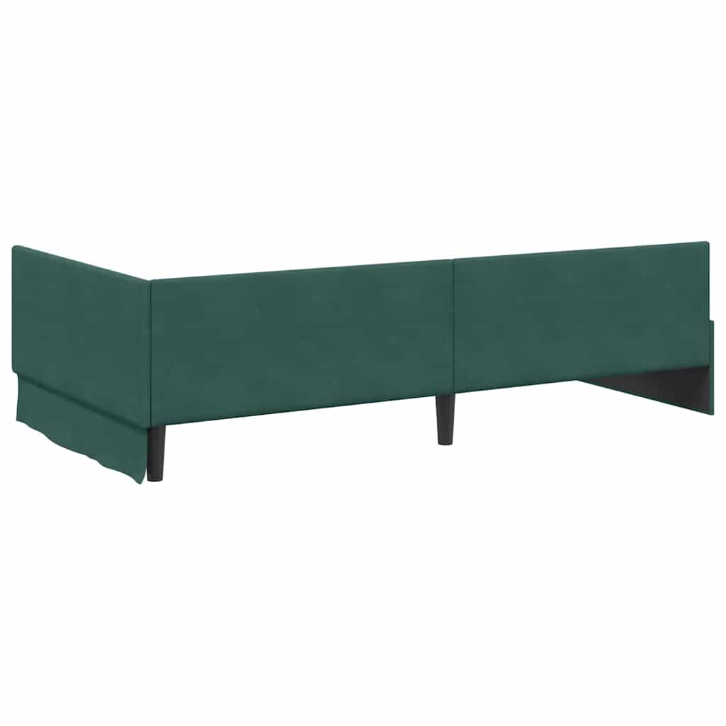 Cadre de lit d'angle Vert foncé 90 cm x 190 cm Velours - XIOS