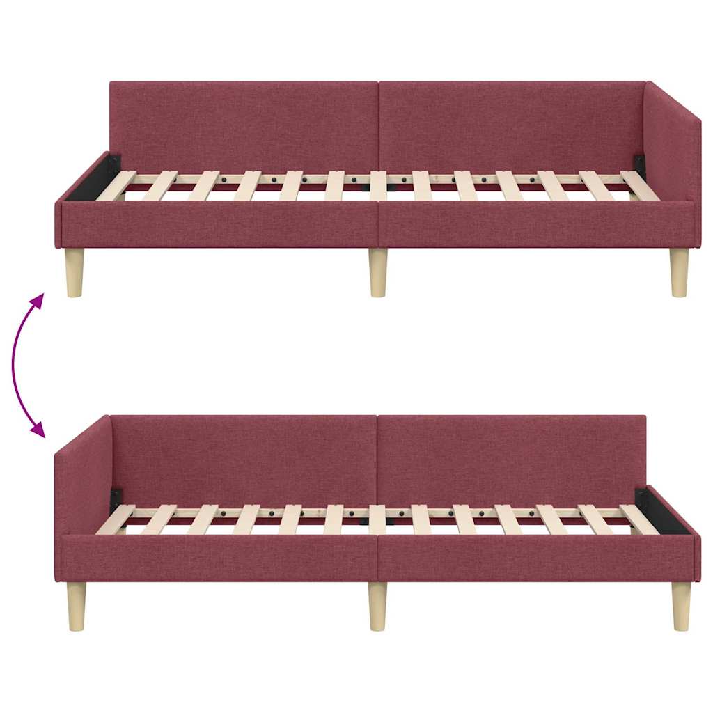 Cadre de lit d'angle Autre Rouge bordeaux 80 x 200 cm - XIOS