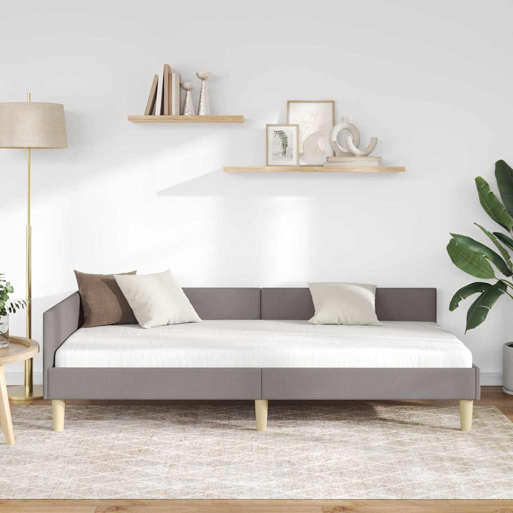 Cadre de lit d'angle Autre avec tête de lit Taupe 80 x 200 cm - XIOS