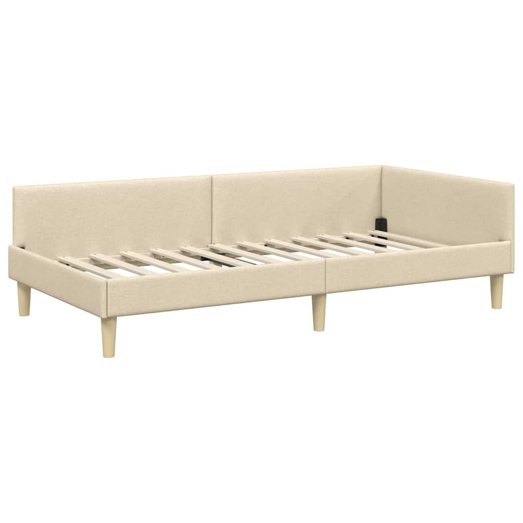 Cadre de lit d'angle Autre avec tête de lit Crème 80 x 200 cm - XIOS