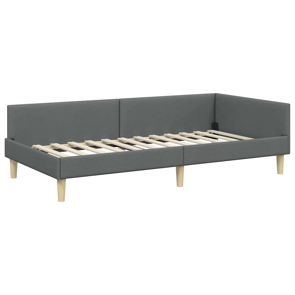 Cadre de lit d'angle Autre Gris foncé 90 x 190 cm - XIOS