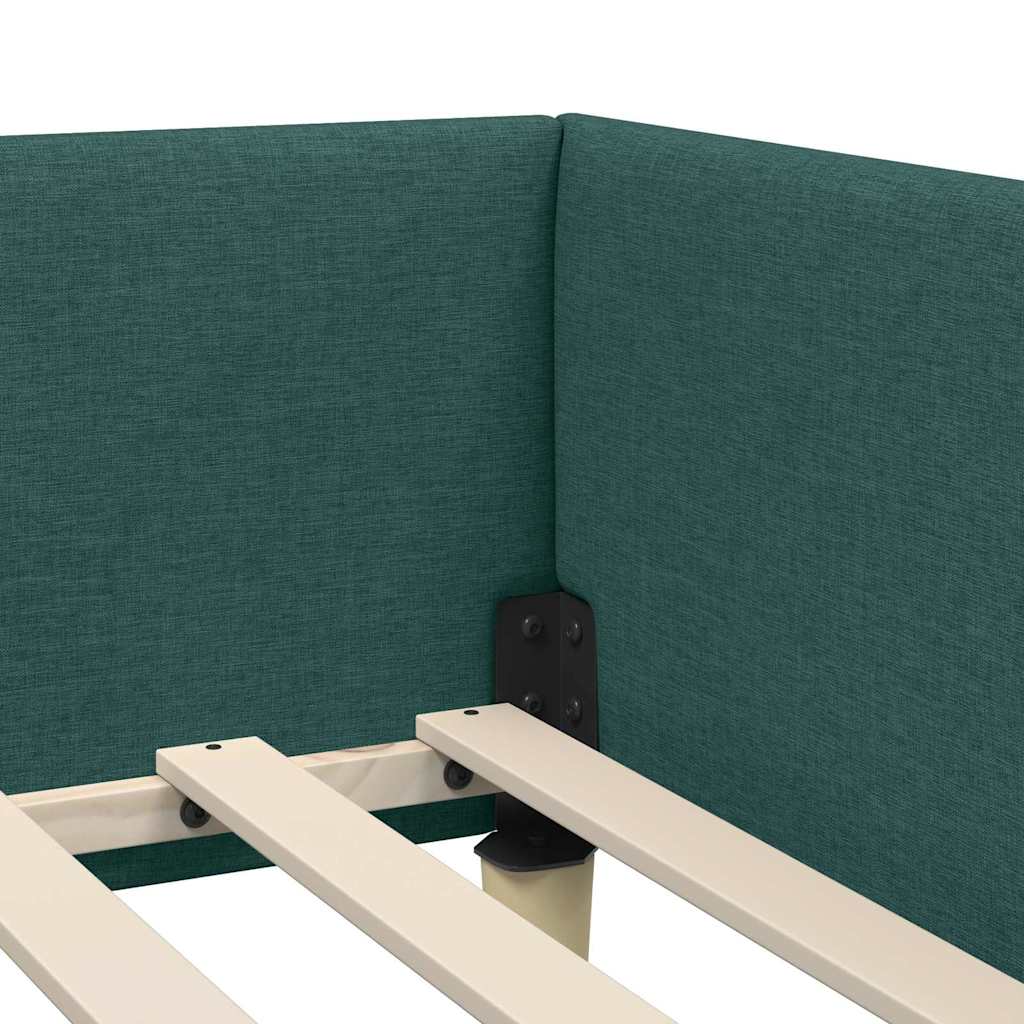 Cadre de lit d'angle Vert foncé 100 x 200 cm tissu - XIOS