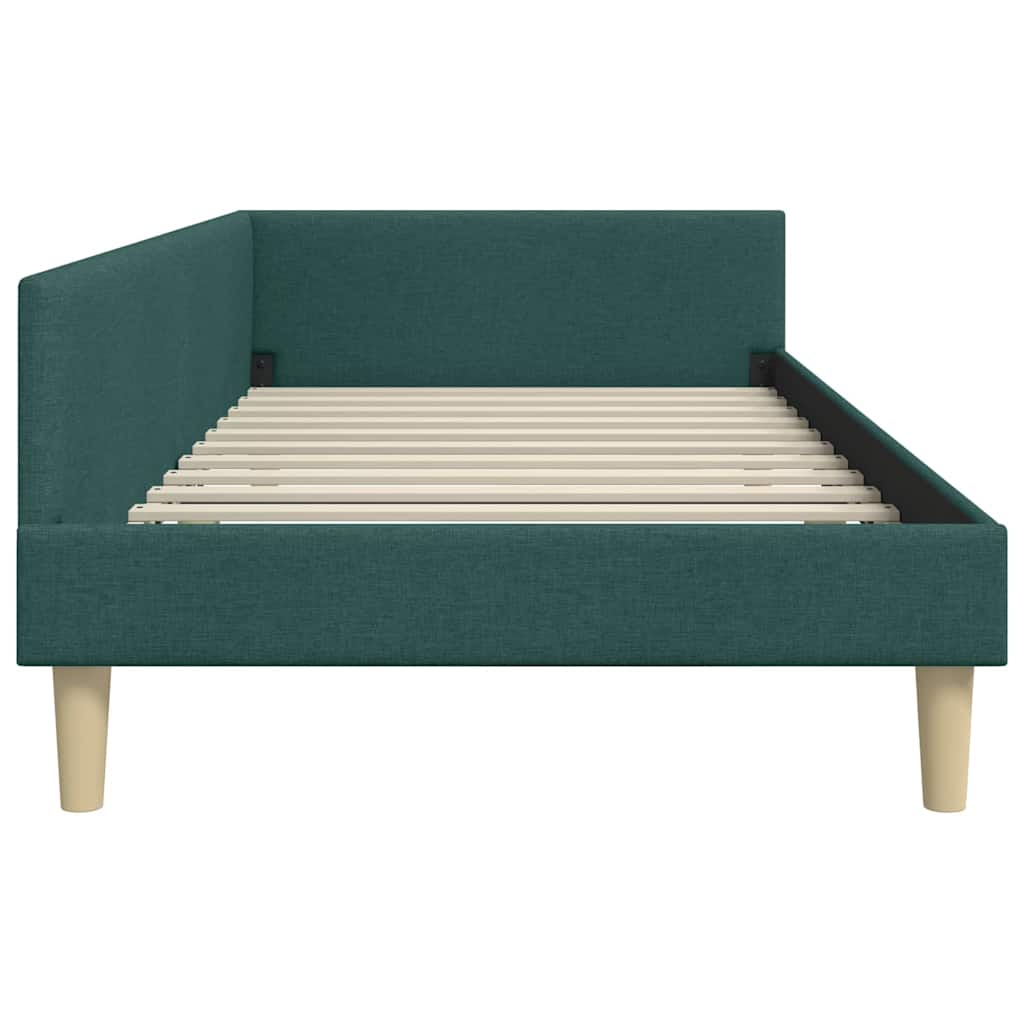 Cadre de lit d'angle Vert foncé 100 x 200 cm tissu - XIOS