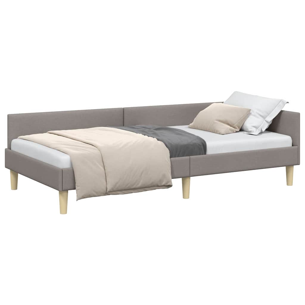 Cadre de lit d'angle Autre avec tête de lit Taupe 100 x 200 cm - XIOS