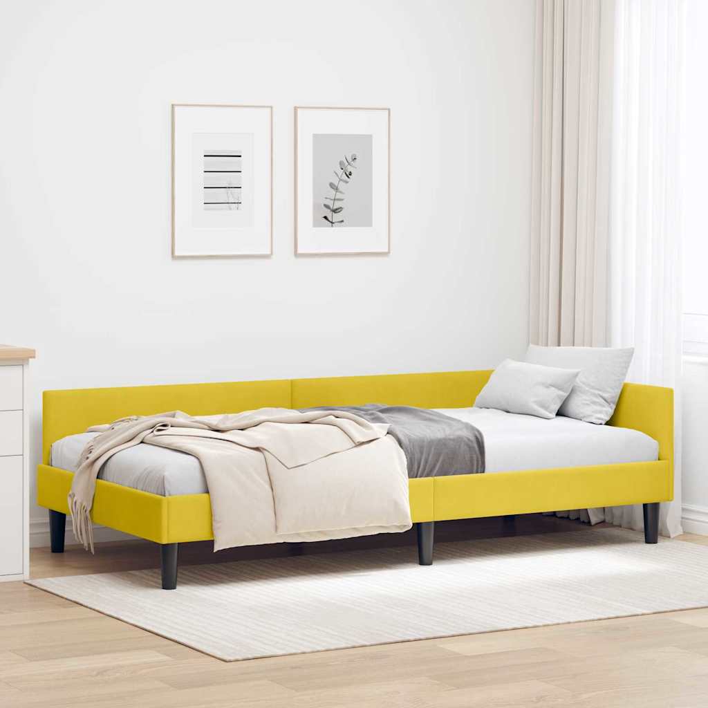 Cadre de lit d'angle avec tête de lit Jaune 80 x 200 cm - XIOS