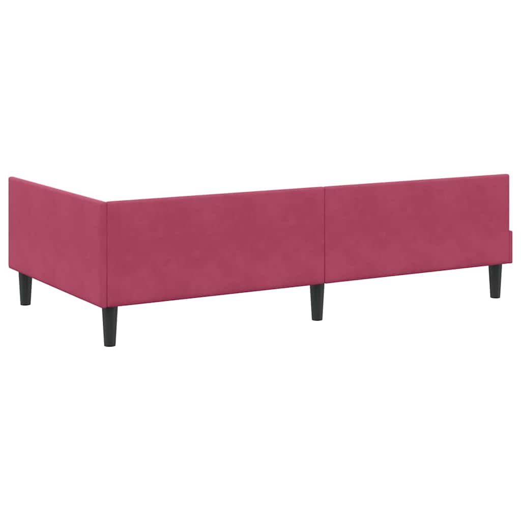 Cadre de lit d'angle Rouge bordeaux 90 x 190 cm - XIOS