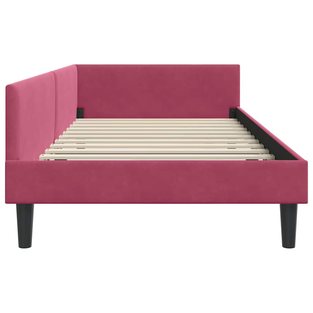 Cadre de lit d'angle Rouge bordeaux 90 x 190 cm - XIOS