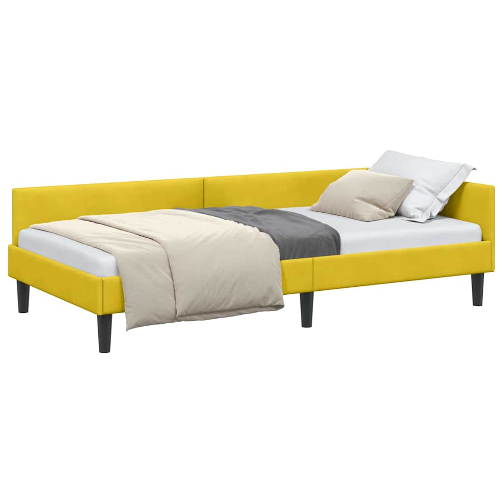 Cadre de lit d'angle avec tête de lit Jaune 90 x 190 cm - XIOS