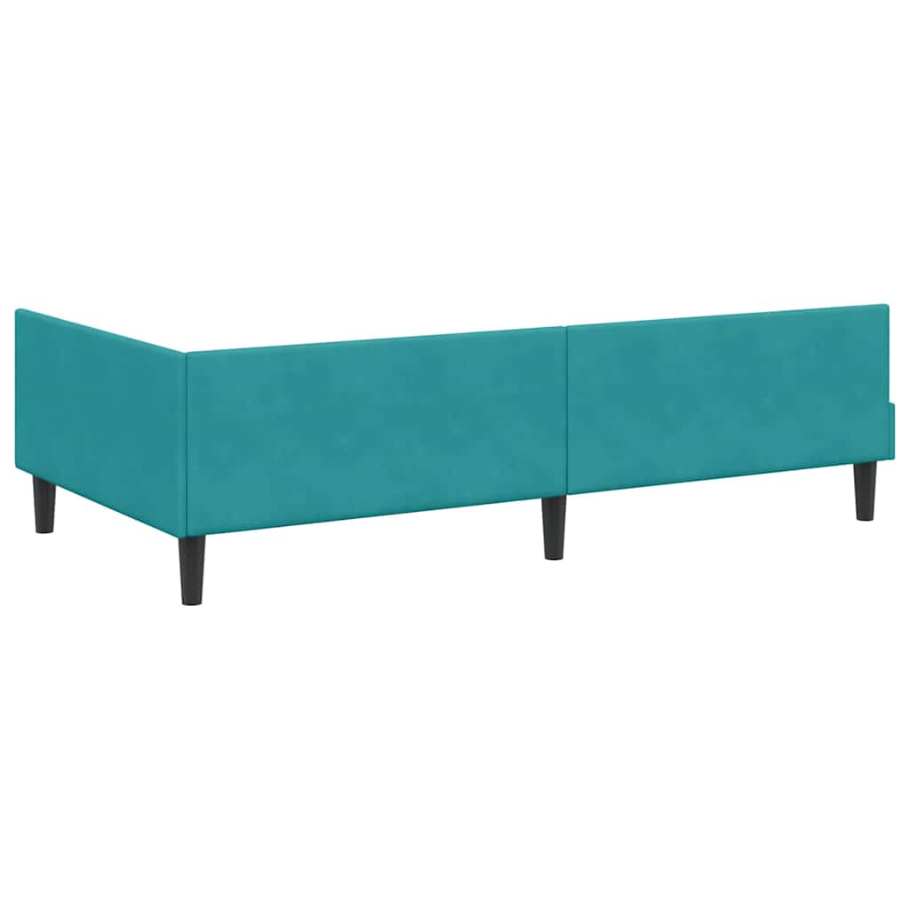 Cadre de lit d'angle avec tête de lit Turquoise 90 x 190 cm - XIOS