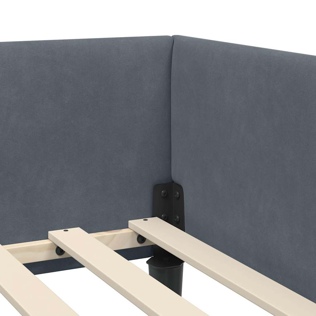 Cadre de lit d'angle avec tête de lit Gris foncé 100 x 200 cm - XIOS