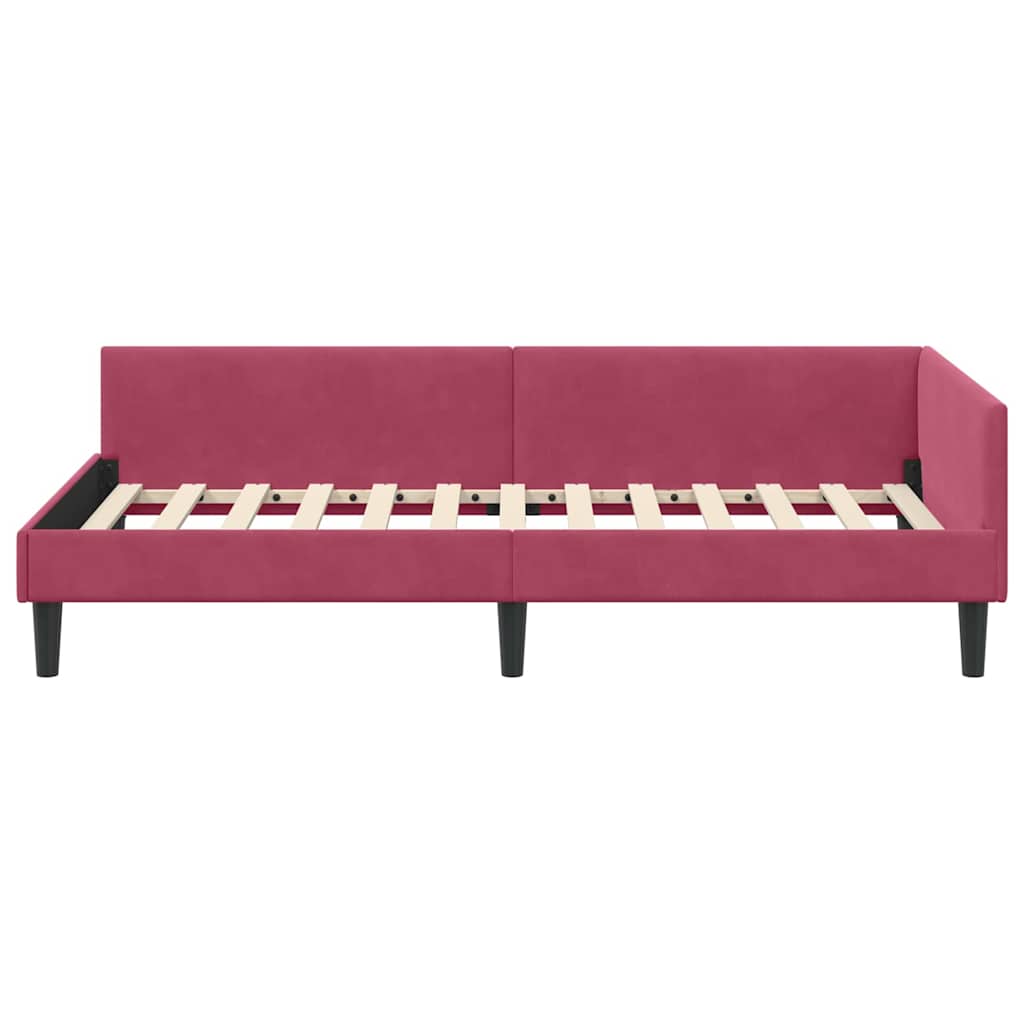 Cadre de lit d'angle Rouge bordeaux 100 x 200 cm - XIOS