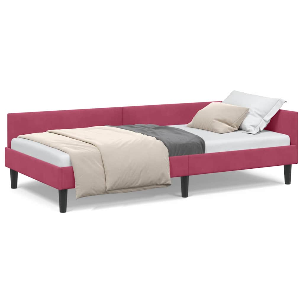 Cadre de lit d'angle Rouge bordeaux 100 x 200 cm - XIOS