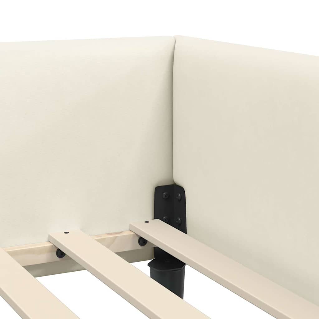 Cadre de lit d'angle avec tête de lit Crème 100 x 200 cm - XIOS