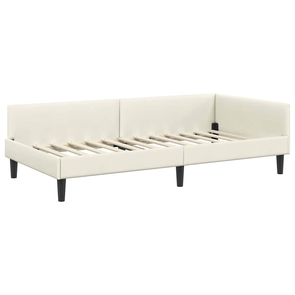 Cadre de lit d'angle avec tête de lit Crème 100 x 200 cm - XIOS