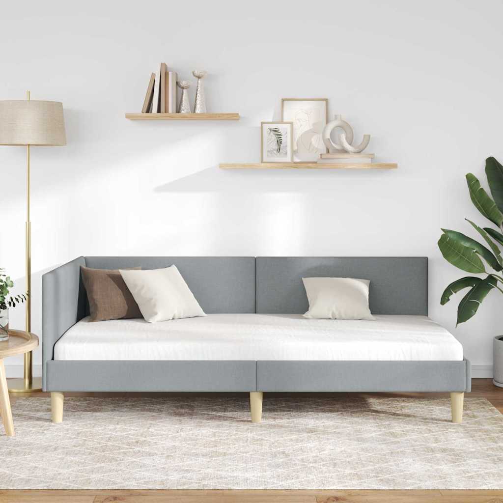 Cadre de lit d'angle Autre Gris clair 90 x 190 cm - XIOS