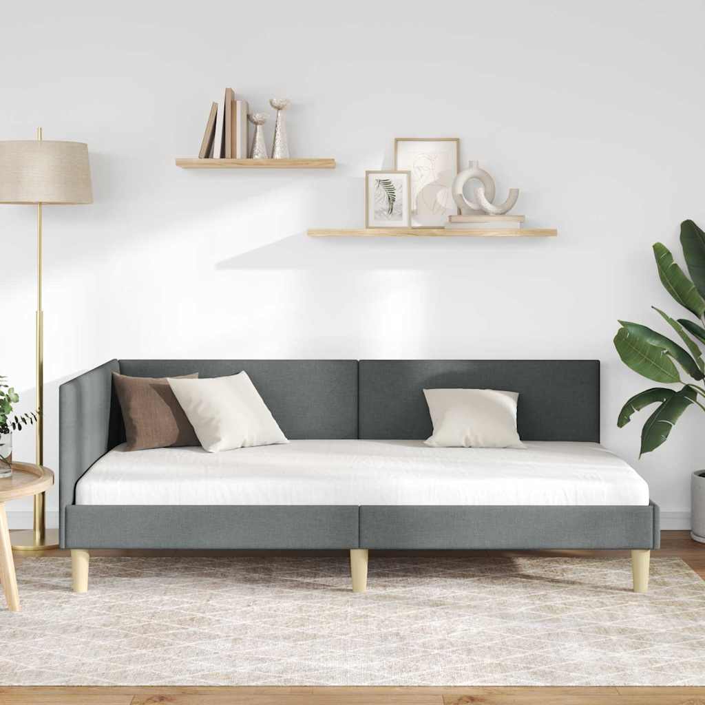Cadre de lit d'angle Autre Gris foncé 90 x 200 cm - XIOS