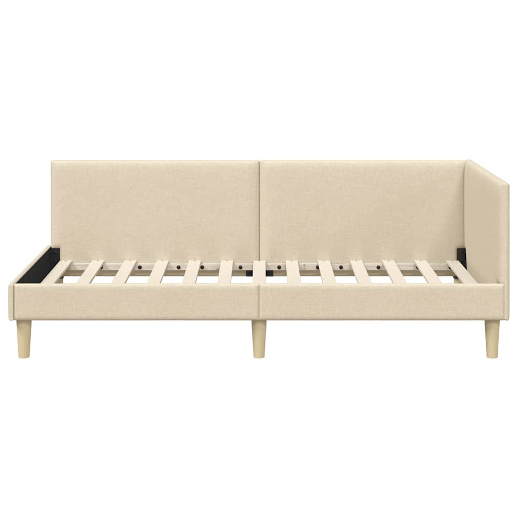 Cadre de lit d'angle Autre avec tête de lit Crème 90 x 200 cm - XIOS
