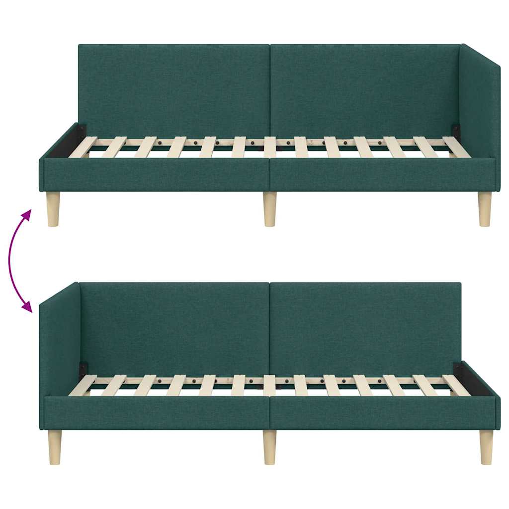 Cadre de lit d'angle Autre Vert foncé 100 x 200 cm - XIOS