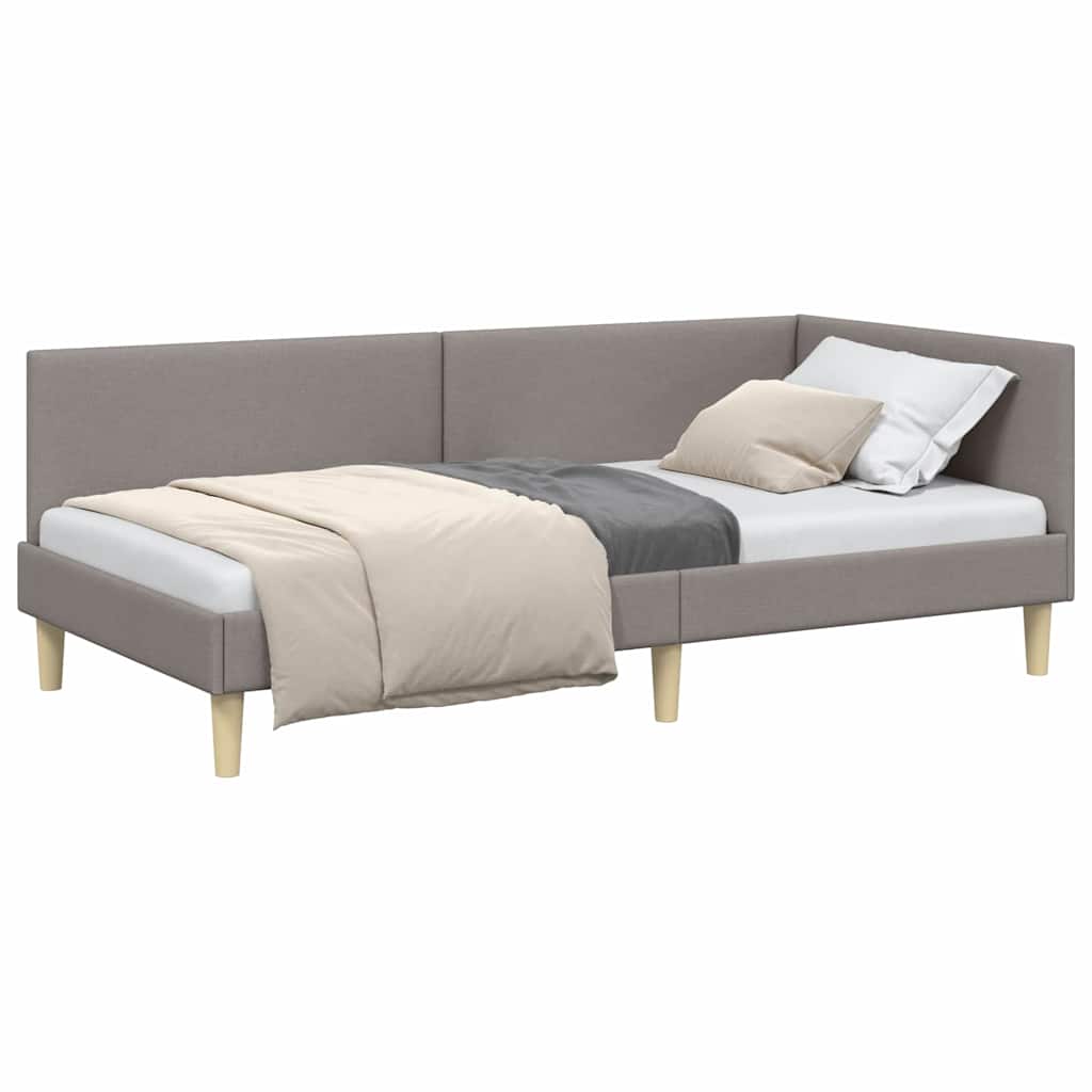 Cadre de lit d'angle Autre avec tête de lit Taupe 100 x 200 cm - XIOS