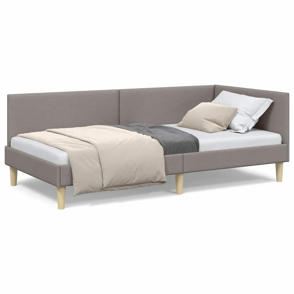 Cadre de lit d'angle Autre avec tête de lit Taupe 100 x 200 cm - XIOS