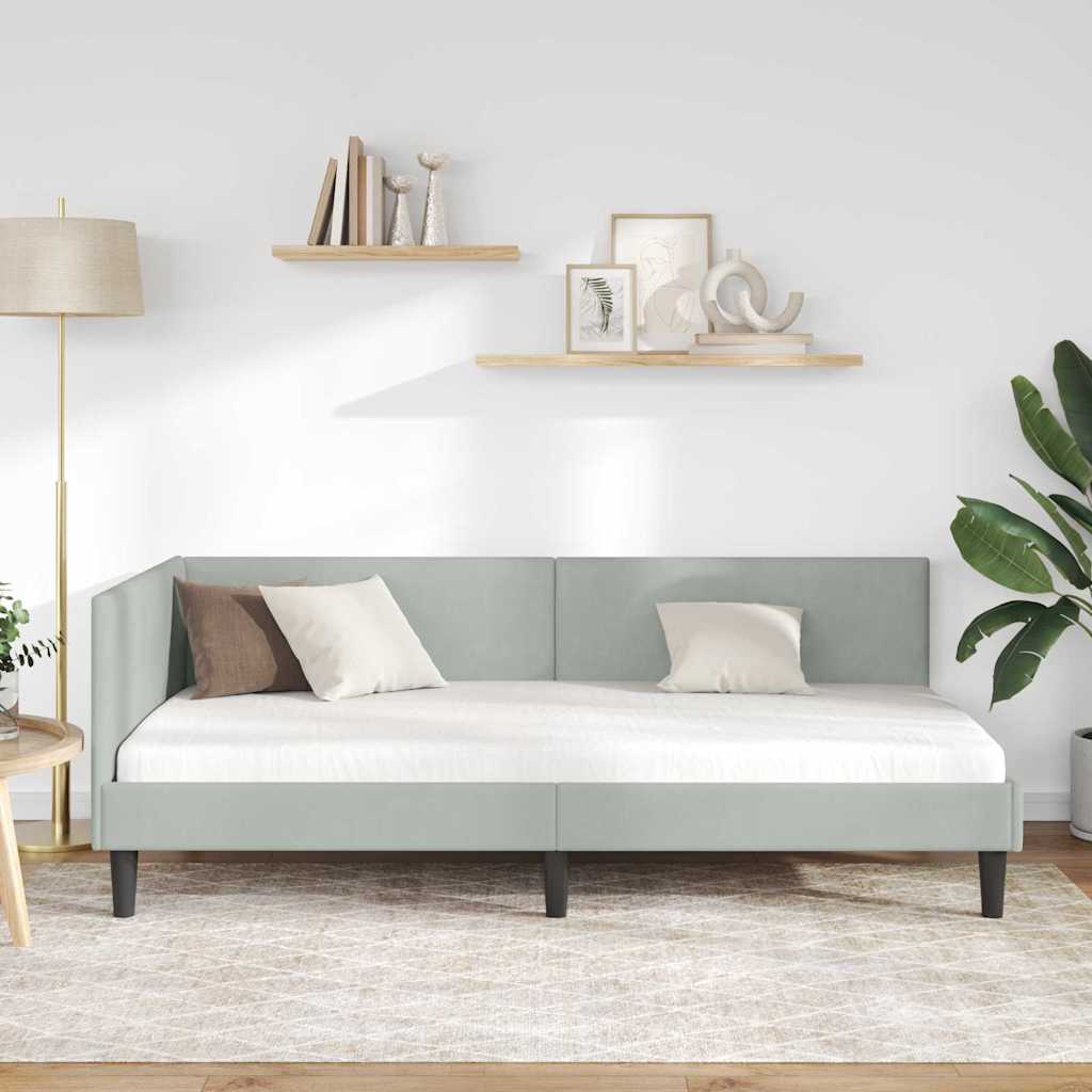 Cadre de lit d'angle Autre Gris clair 80 x 200 cm - XIOS