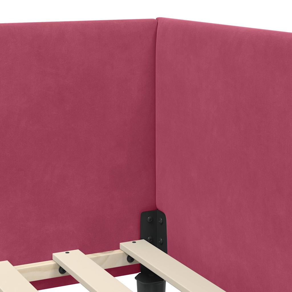 Cadre de lit d'angle Autre Rouge bordeaux 80 x 200 cm - XIOS