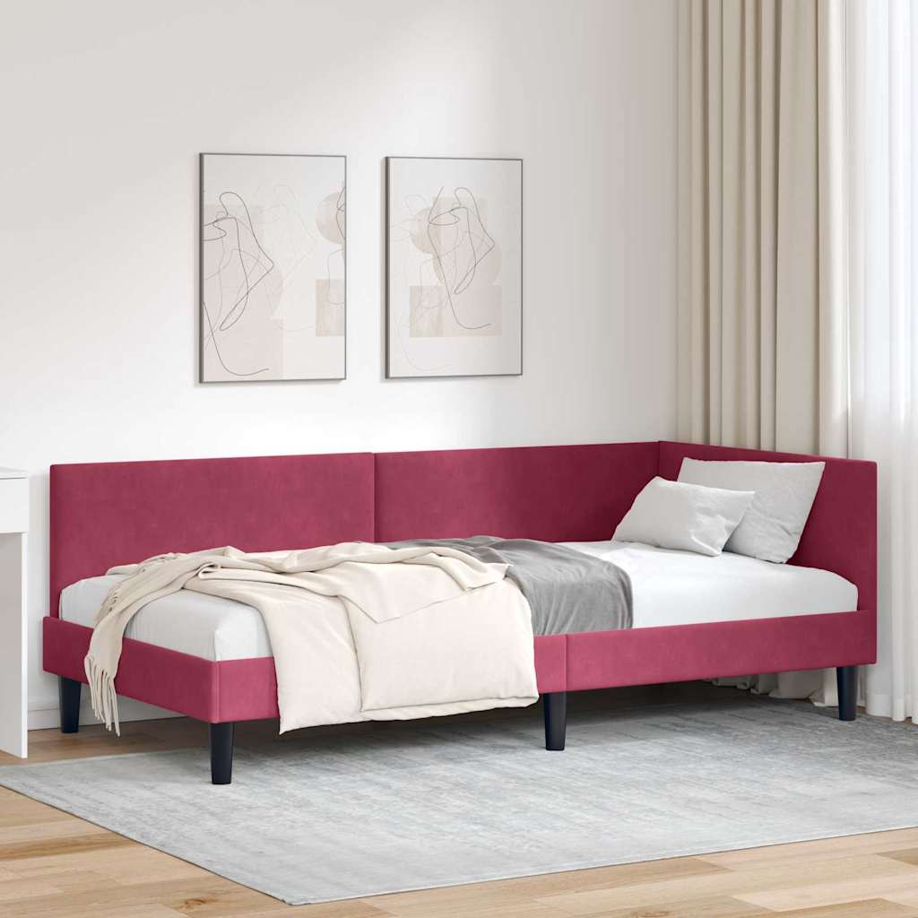 Cadre de lit d'angle Autre Rouge bordeaux 80 x 200 cm - XIOS