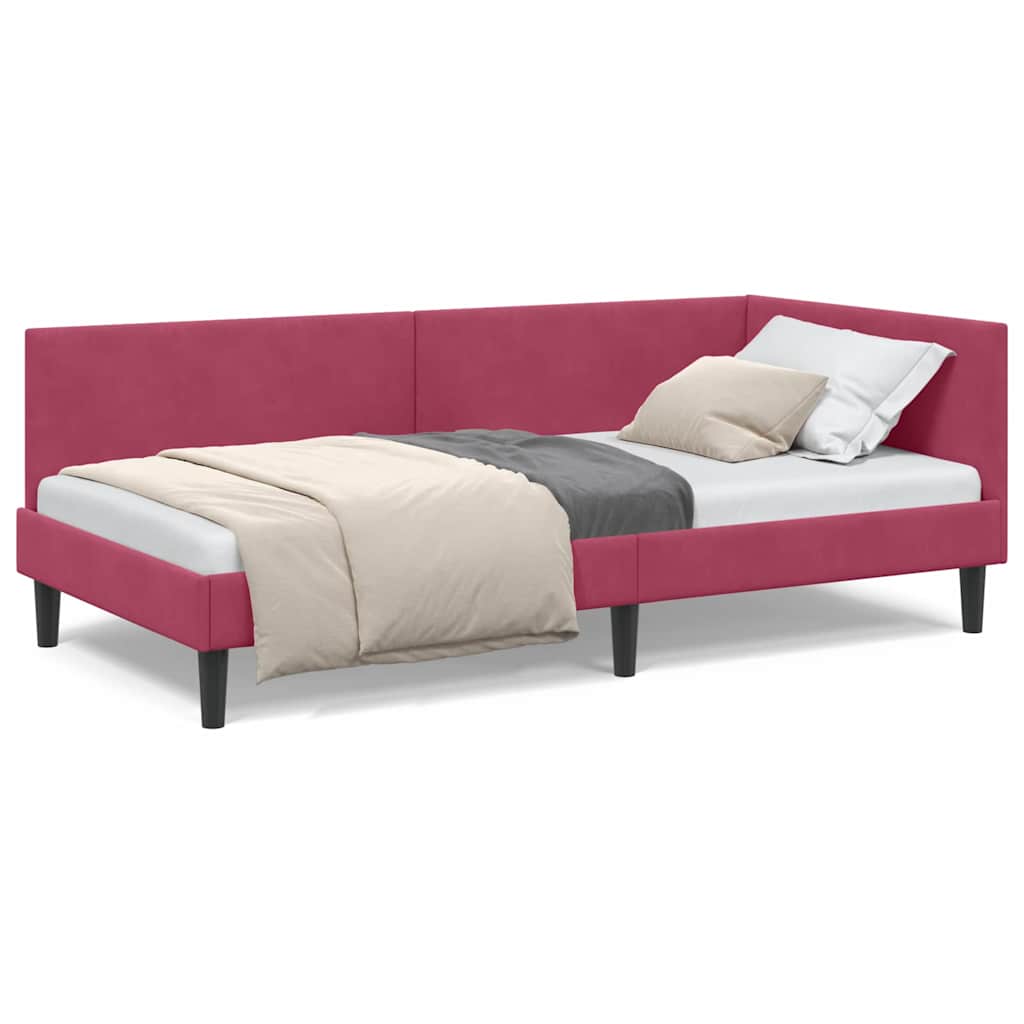 Cadre de lit d'angle Autre Rouge bordeaux 80 x 200 cm - XIOS