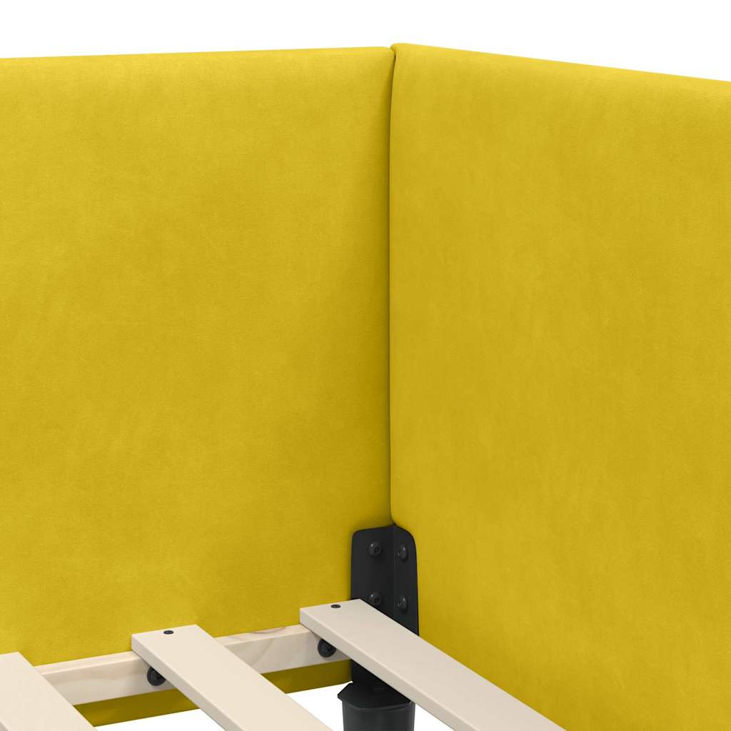 Cadre de lit d'angle Autre avec tête de lit Jaune 80 x 200 cm - XIOS