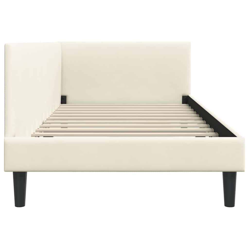 Cadre de lit d'angle Autre avec tête de lit Crème 80 x 200 cm - XIOS