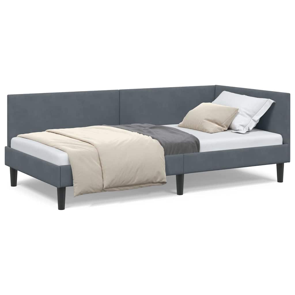 Cadre de lit d'angle Autre Gris foncé 90 x 190 cm - XIOS