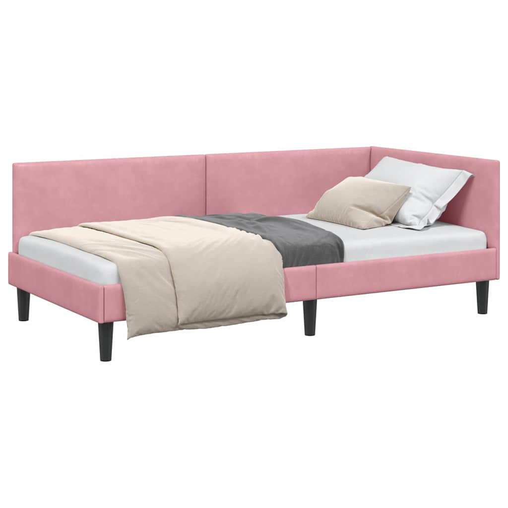 Cadre de lit d'angle Autre avec tête de lit Rose 100 x 200 cm - XIOS