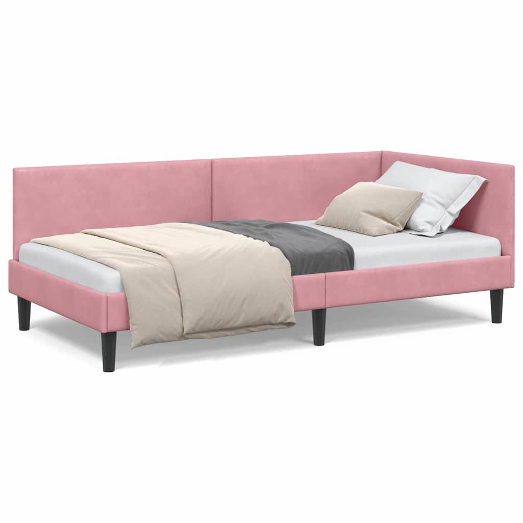 Cadre de lit d'angle Autre avec tête de lit Rose 100 x 200 cm - XIOS