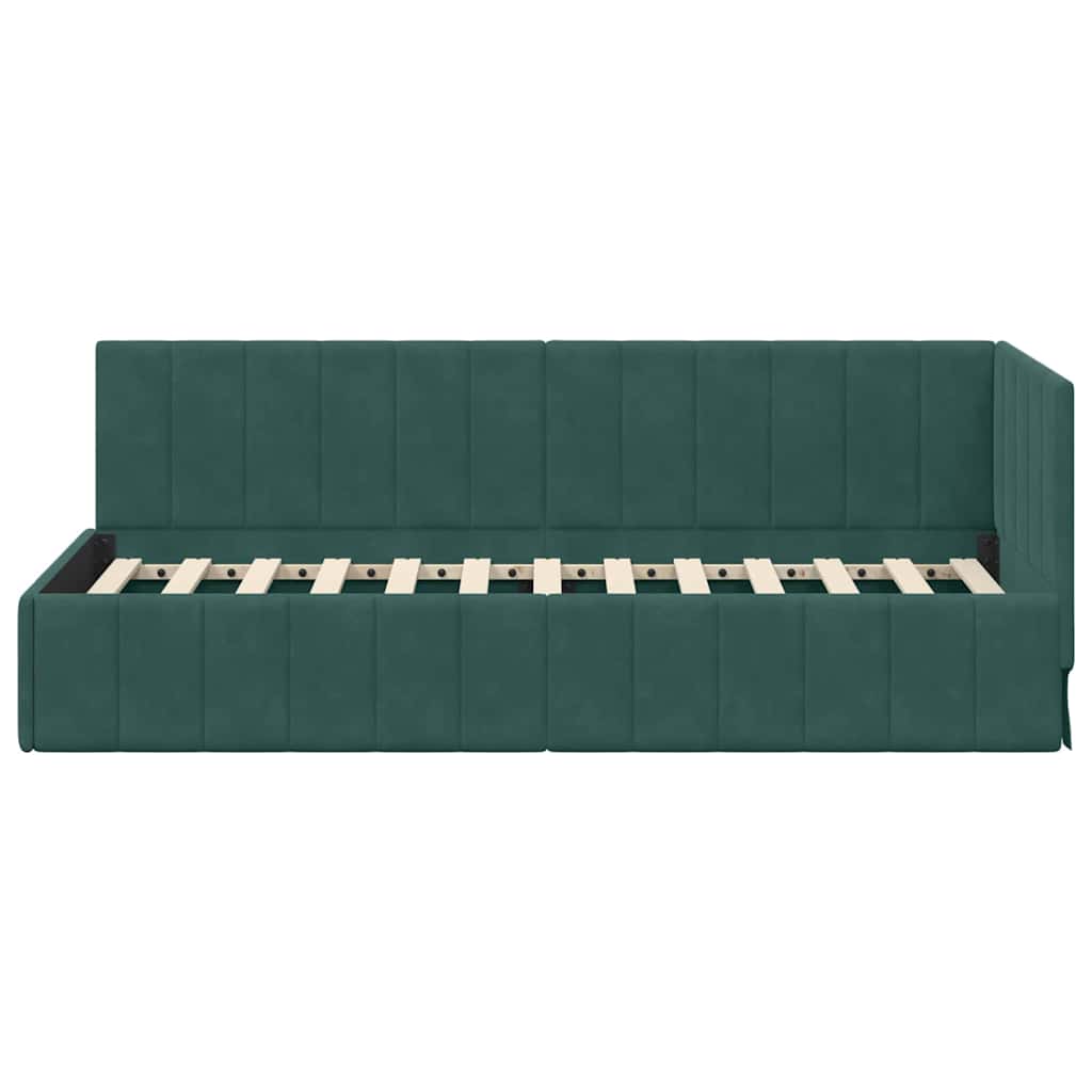 Cadre de lit d'angle Vert foncé 80 cm x 200 cm Velours - XIOS
