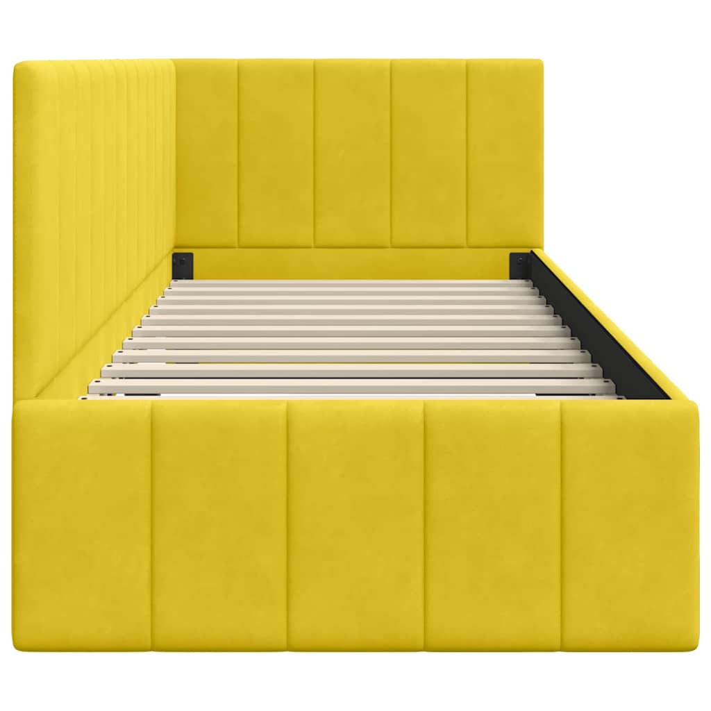 Cadre de lit d'angle Jaune 80 cm x 200 cm Velours - XIOS