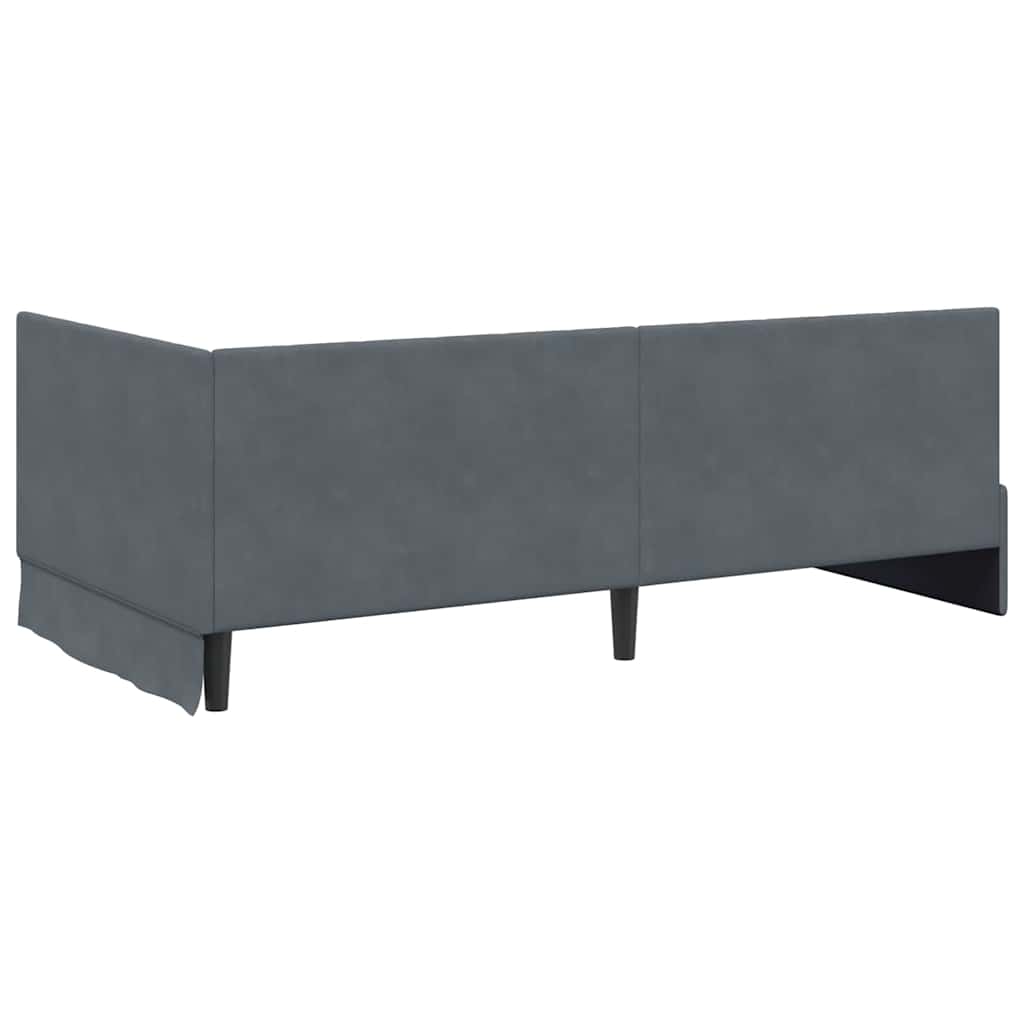 Cadre de lit d'angle Gris foncé 90 cm x 190 cm Velours - XIOS
