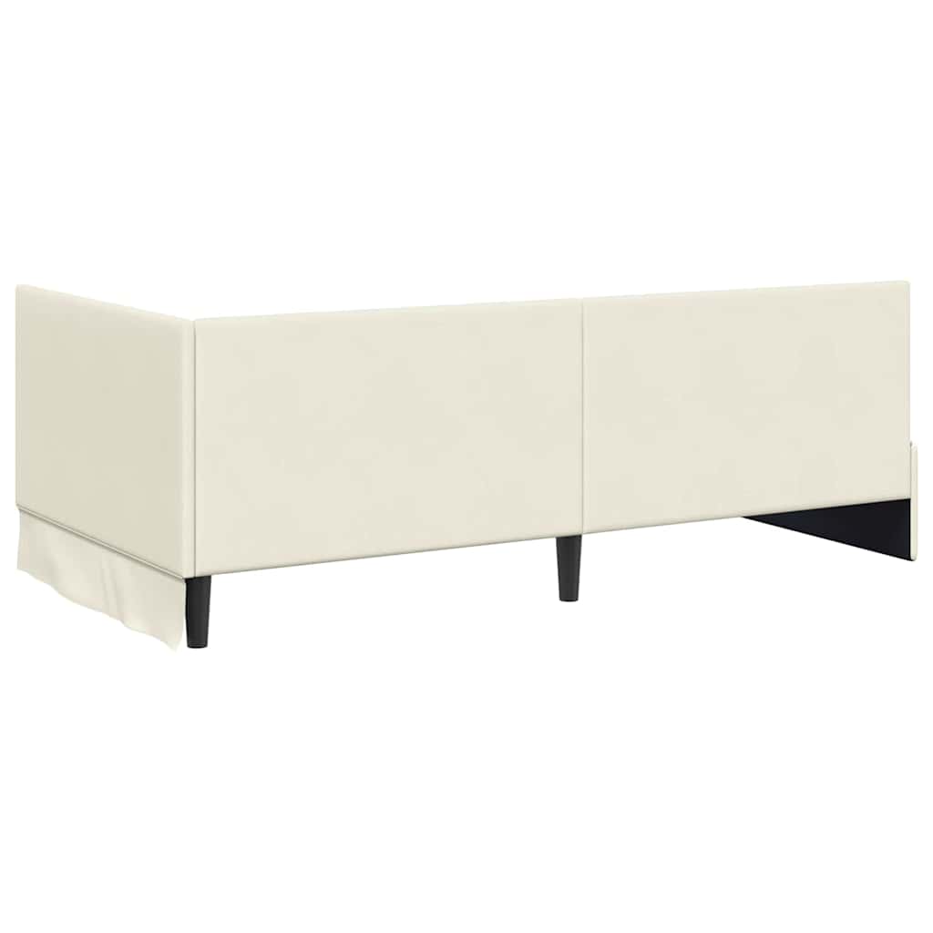 Cadre de lit d'angle Crème 90 cm x 190 cm Velours