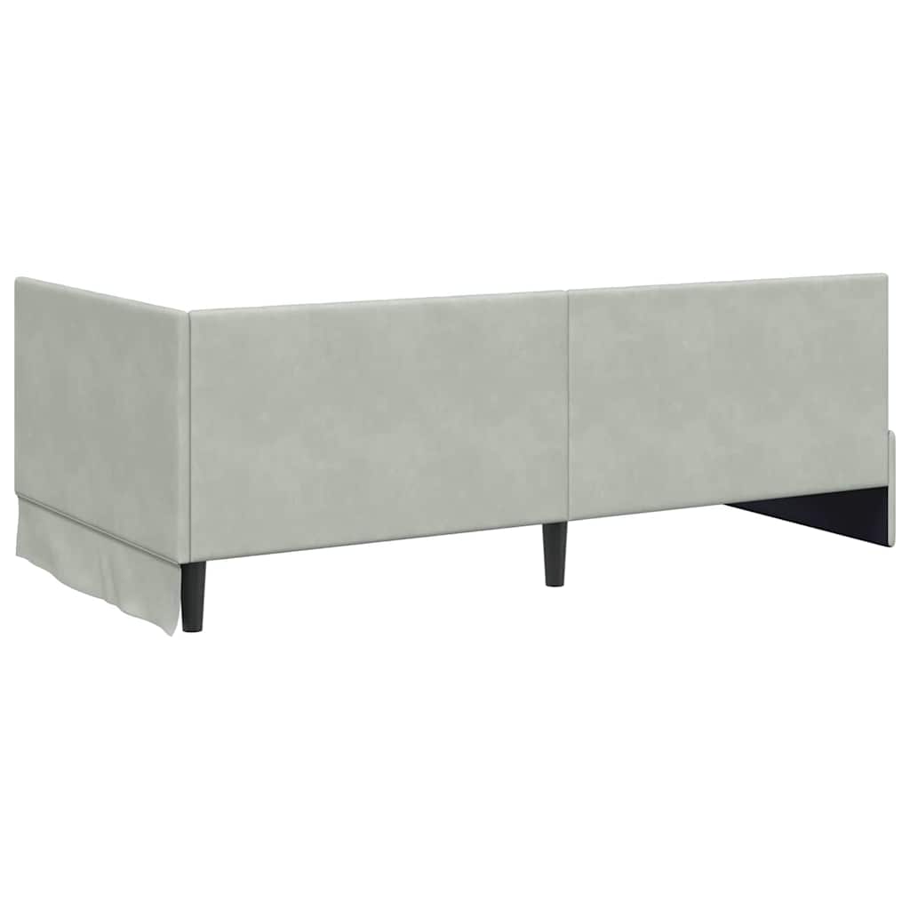 Cadre de lit d'angle Gris clair 90 cm x 200 cm Velours - XIOS