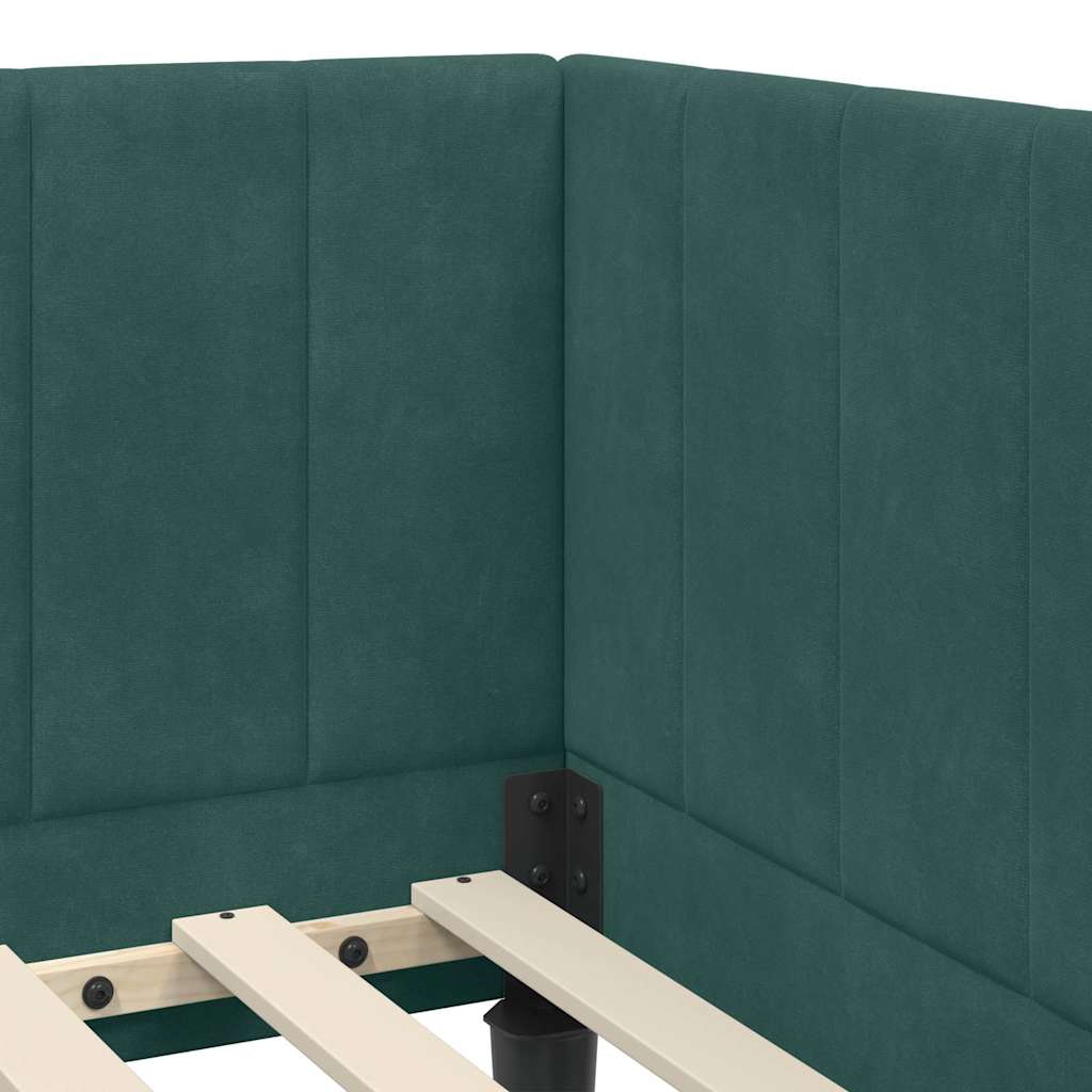 Cadre de lit d'angle Vert foncé 80 x 200 cm Velours - XIOS