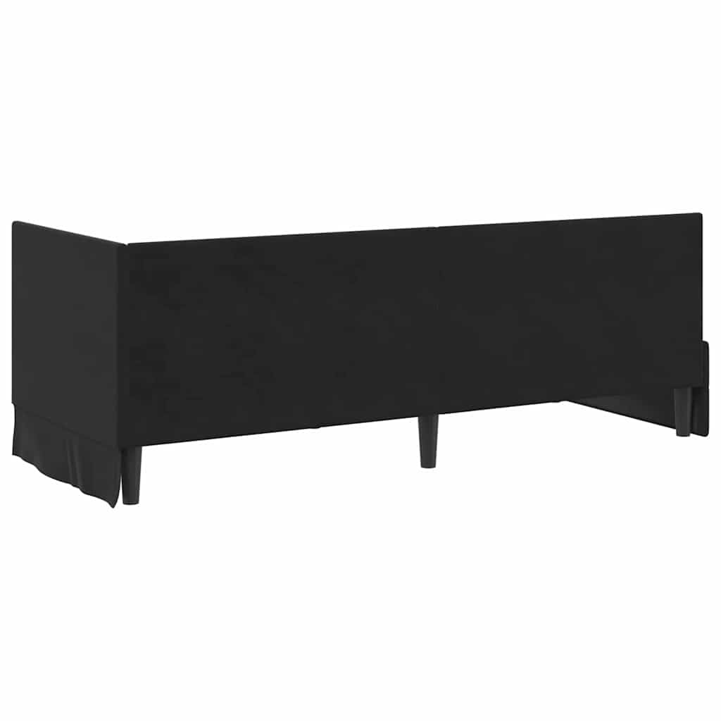 Cadre de lit d'angle Noir 80 cm x 200 cm Velours - XIOS