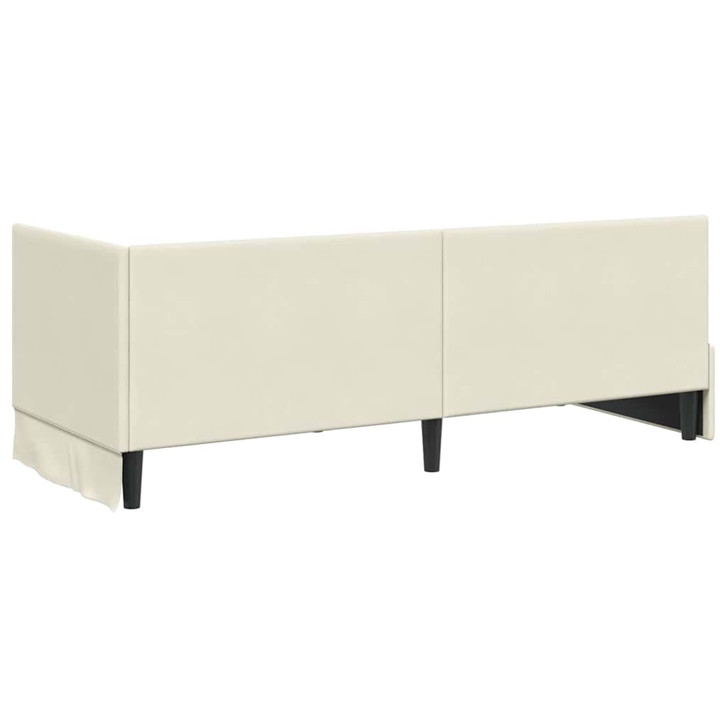Cadre de lit d'angle Crème 80 cm x 200 cm Velours - XIOS