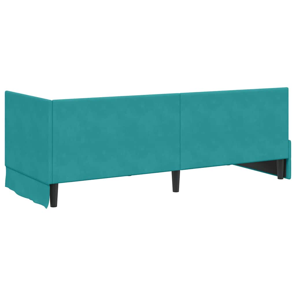 Cadre de lit d'angle Turquoise 80 cm x 200 cm Velours - XIOS