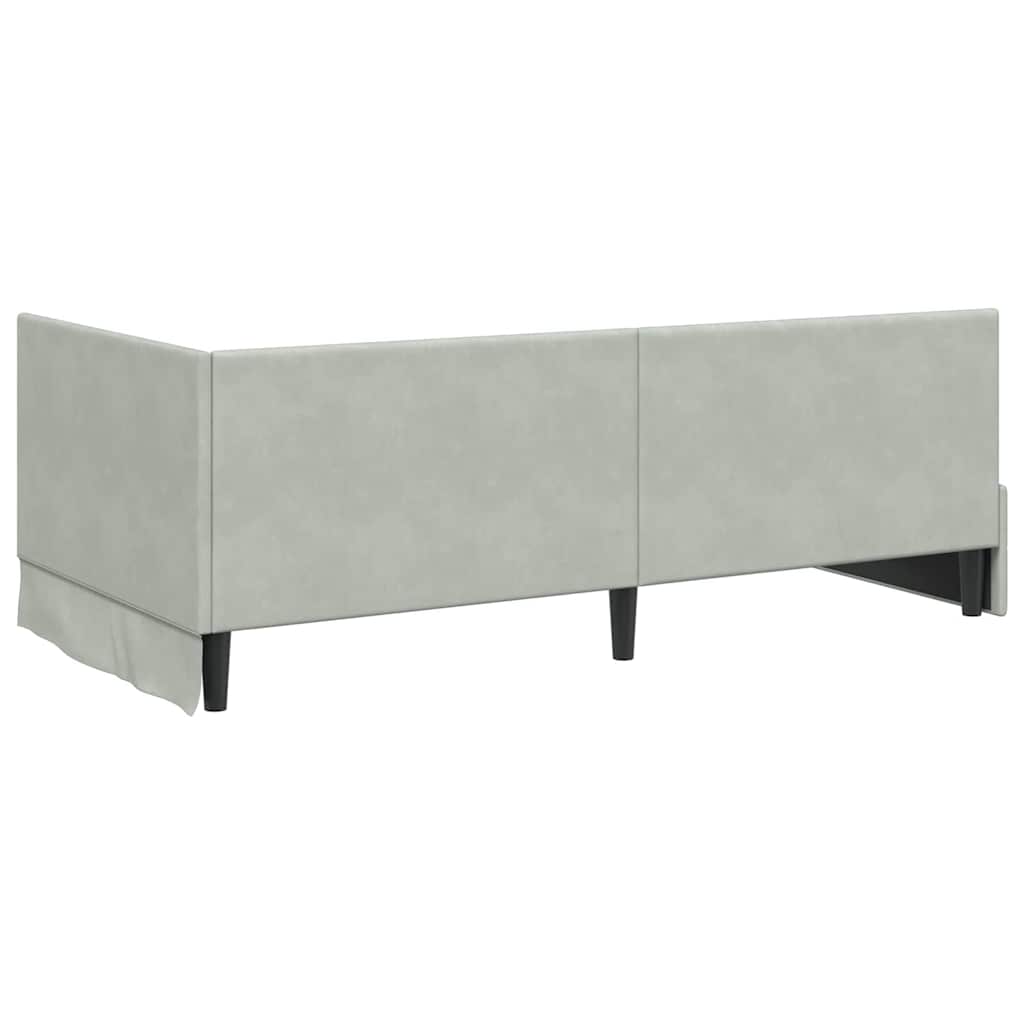 Cadre de lit d'angle Gris clair 100 cm x 200 cm Velours - XIOS