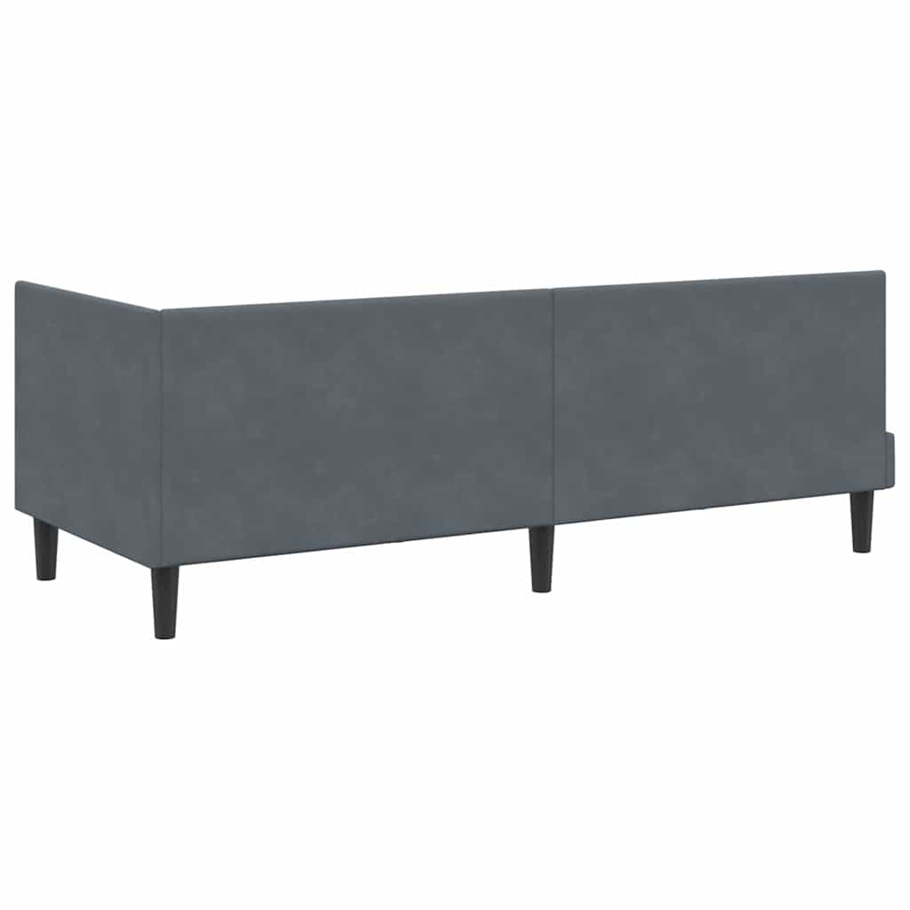 Cadre de lit d'angle Gris foncé 80 cm x 200 cm Velours - XIOS