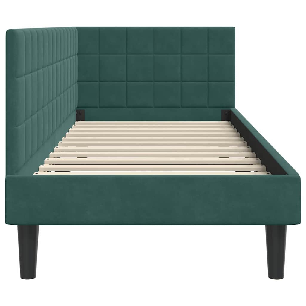 Cadre de lit d'angle Vert foncé 80 cm x 200 cm Velours - XIOS