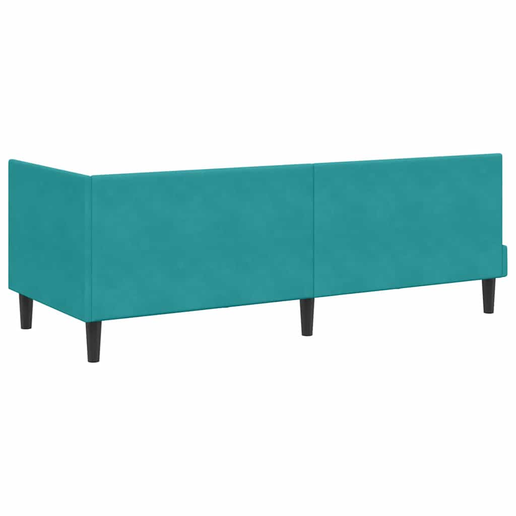 Cadre de lit d'angle Turquoise 80 cm x 200 cm Velours - XIOS